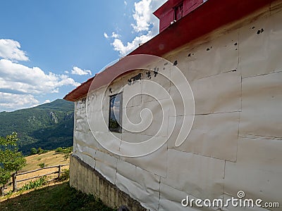 Church at the isolated Scarisoara hamlet, Romania Stock Photo